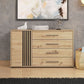 Parrott Oak Effect And Black 4 Drawer Sideboard