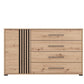 Parrott Oak Effect And Black 4 Drawer Sideboard