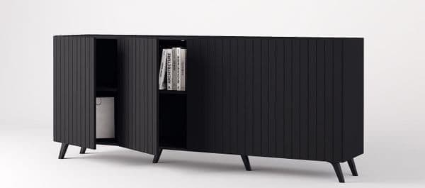 Ormond Matte Black Wide 4 Door Sideboard