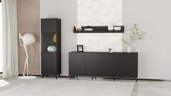 Ormond Matte Black Wide 4 Door Sideboard