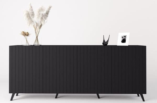 Ormond Matte Black Wide 4 Door Sideboard