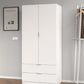 Odum Artic White Compact 2 Door 2 Drawer Space Saving Wardrobe