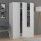 Odum Artic White Compact 3 Door 3 Drawer Space Saving Wardrobe