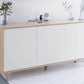 Moultrie White And Oak Effect 3 Door Wide Sideboard