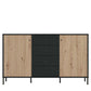 Moss Slatted Artisan Oak Effect And Black Sideboard