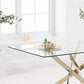 Bernini 160cm Rectangular Glass & Gold Dining Table