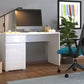 Moore White Gloss Computer Desk With Drawers