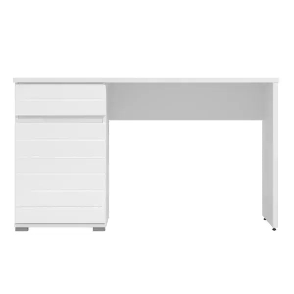 Moore White Gloss Computer Desk With Drawers