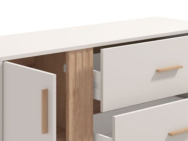 Monroe Cashmere And Artisan Oak Effect Chest Of Drawers