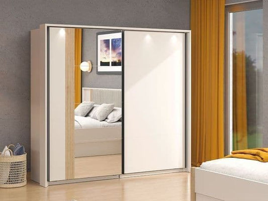 Monroe Cashmere And Artisan Oak Effect Sliding Door Wardrobe 220cm