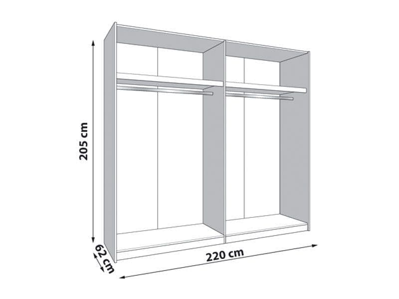 Monroe Cashmere And Artisan Oak Effect Sliding Door Wardrobe 220cm