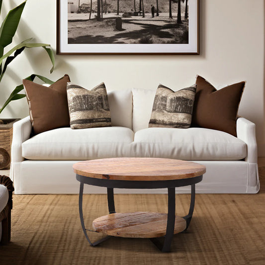 Vera Mango Wood Drum Coffee Table