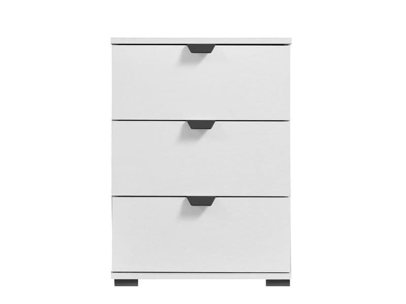 Merritt Arctic White 3 Drawer Bedside Table