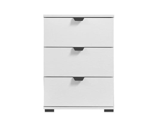 Merritt Arctic White 3 Drawer Bedside Table