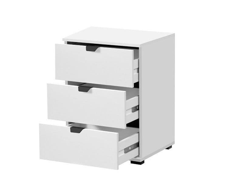 Merritt Arctic White 3 Drawer Bedside Table