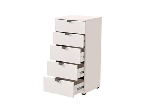 Merritt Arctic White Narrow 5 Drawer Chest