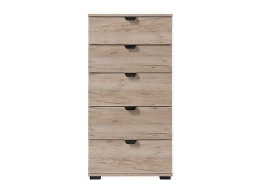 Merritt Oak Effect Narrow 5 Drawer Chest