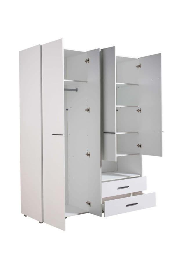 Merritt White 4 Door Wardrobe