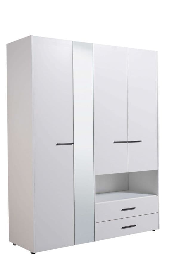 Merritt White 4 Door Wardrobe