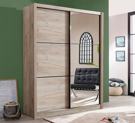 Mascotte Oak Effect Sliding Door Wardrobe 166cm