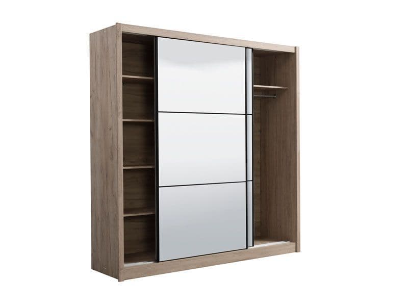 Martin Artisan Oak Effect Full Mirrored Sliding Door Wardrobe