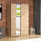 Marksville Oak Effect Sliding Wardrobe With Mirror