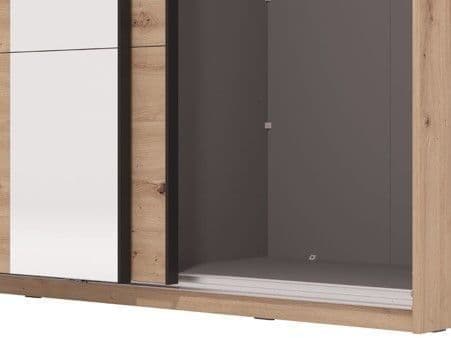 Marksville Oak Effect Sliding Wardrobe With Mirror