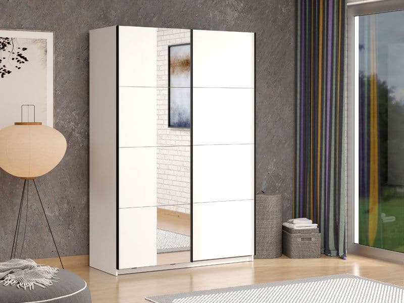 Marksville Sliding Wardrobe White With Mirror