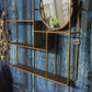 Gold Metal Wall Unit With Mirror, large