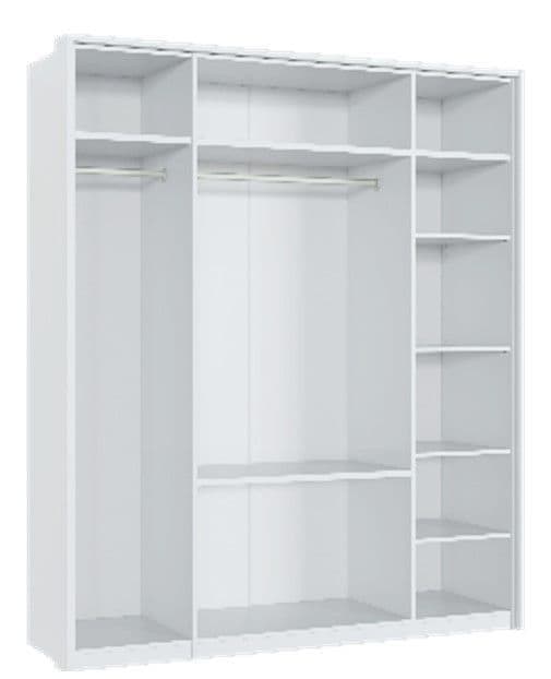 Mansura 4 Door 2 Drawer White High Gloss Mirrored Wardrobe