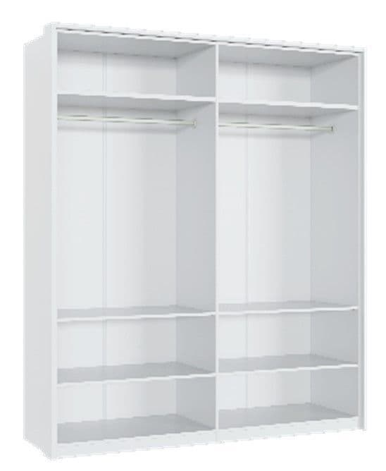 Mansura 4 Door White High Gloss Mirrored Wardrobe