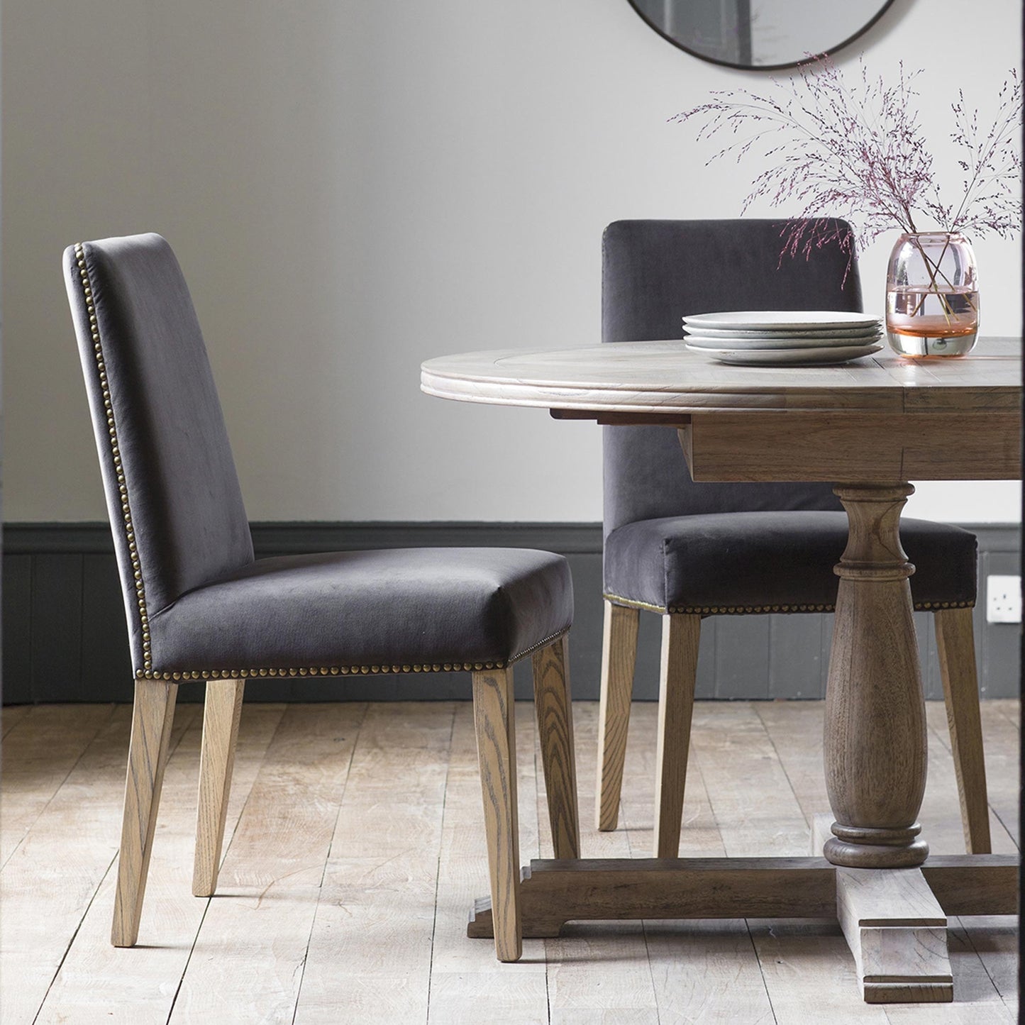 Gallery Direct Rex Dining Chairs Mouse Velvet