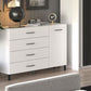 Mandeville White 1 Door 4 Drawer Sideboard Storage Unit