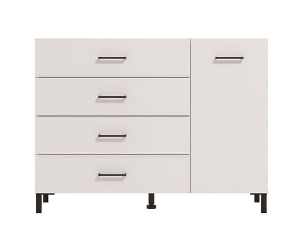 Mandeville White 1 Door 4 Drawer Sideboard Storage Unit