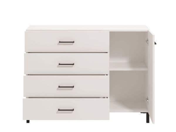 Mandeville White 1 Door 4 Drawer Sideboard Storage Unit