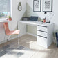 Mamou Artic White Office Desk with Cupboard and Drawers