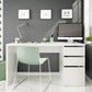 Mamou Artic White Office Desk with Cupboard and Drawers