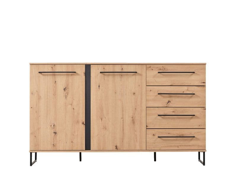 Lacombe Oak Effect 2 Door 4 Drawer Sideboard