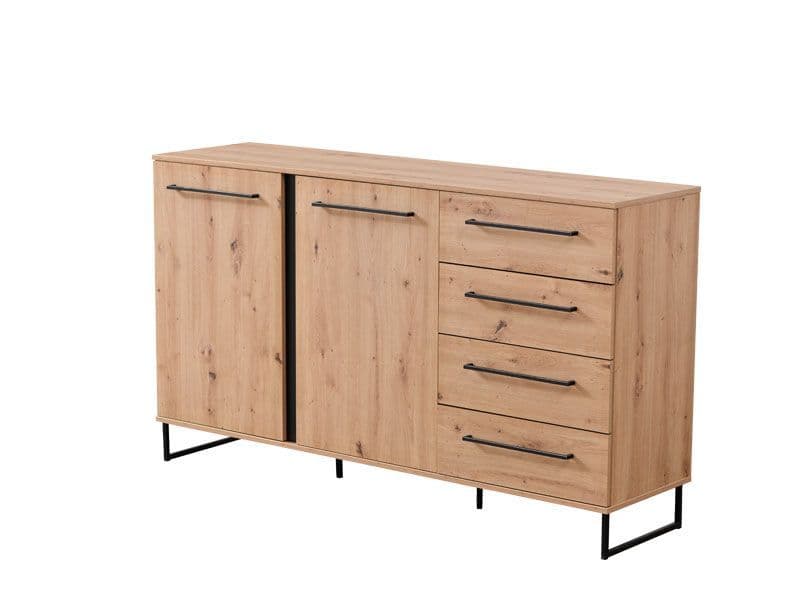 Lacombe Oak Effect 2 Door 4 Drawer Sideboard