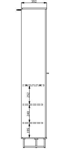 Lacombe Oak Effect Tall Slim 2 Door Wardrobe