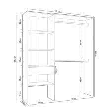 Killian Oak and White Open Door Wardrobe With Shelves And Rail