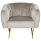 YASMEEN SILVER GREY VELVET ARMCHAIR by Fifty Five South