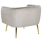 YASMEEN SILVER GREY VELVET ARMCHAIR by Fifty Five South