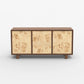 Urban Burl Three Door Cabinet, Walnut