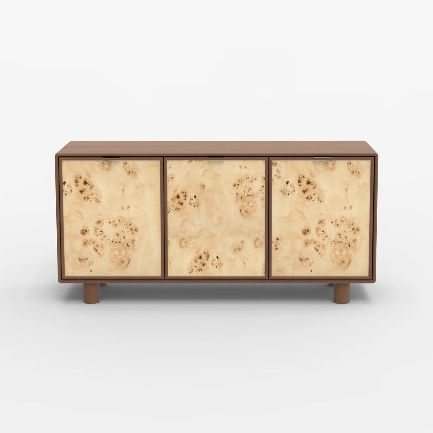 Urban Burl Three Door Cabinet, Walnut