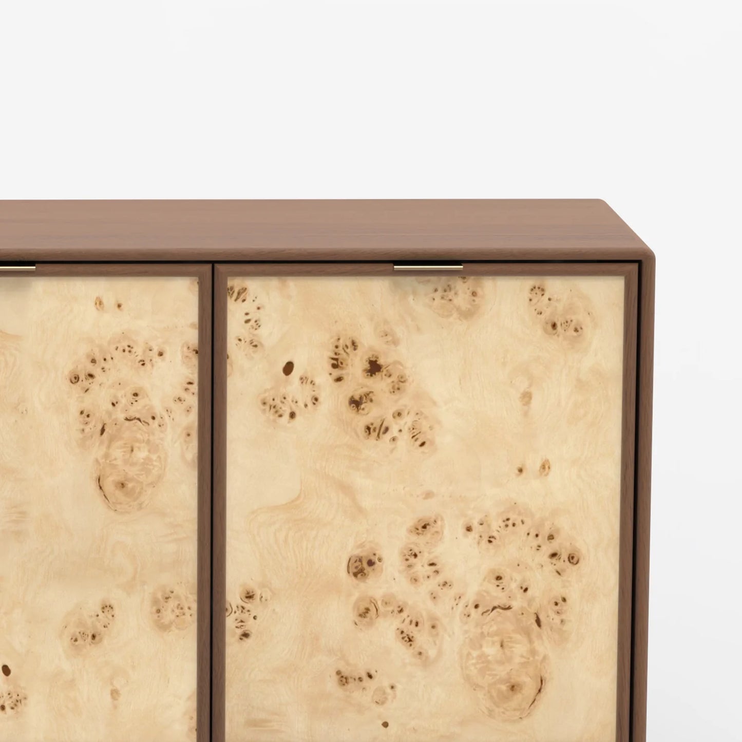 Urban Burl Three Door Cabinet, Walnut