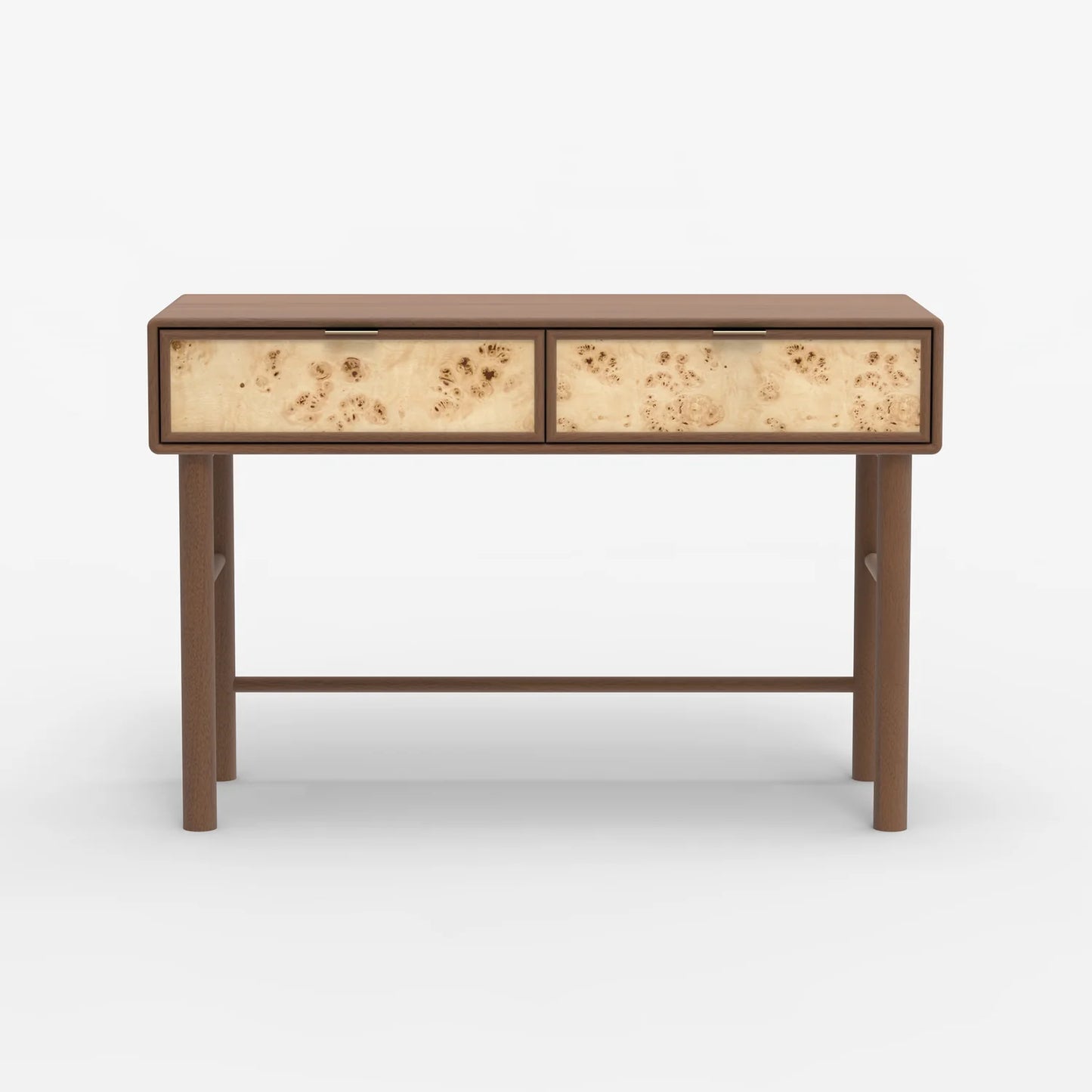 Urban Burl Two Drawer Console Table, Walnut