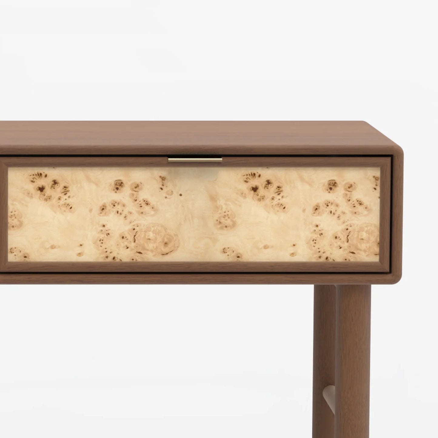 Urban Burl Two Drawer Console Table, Walnut