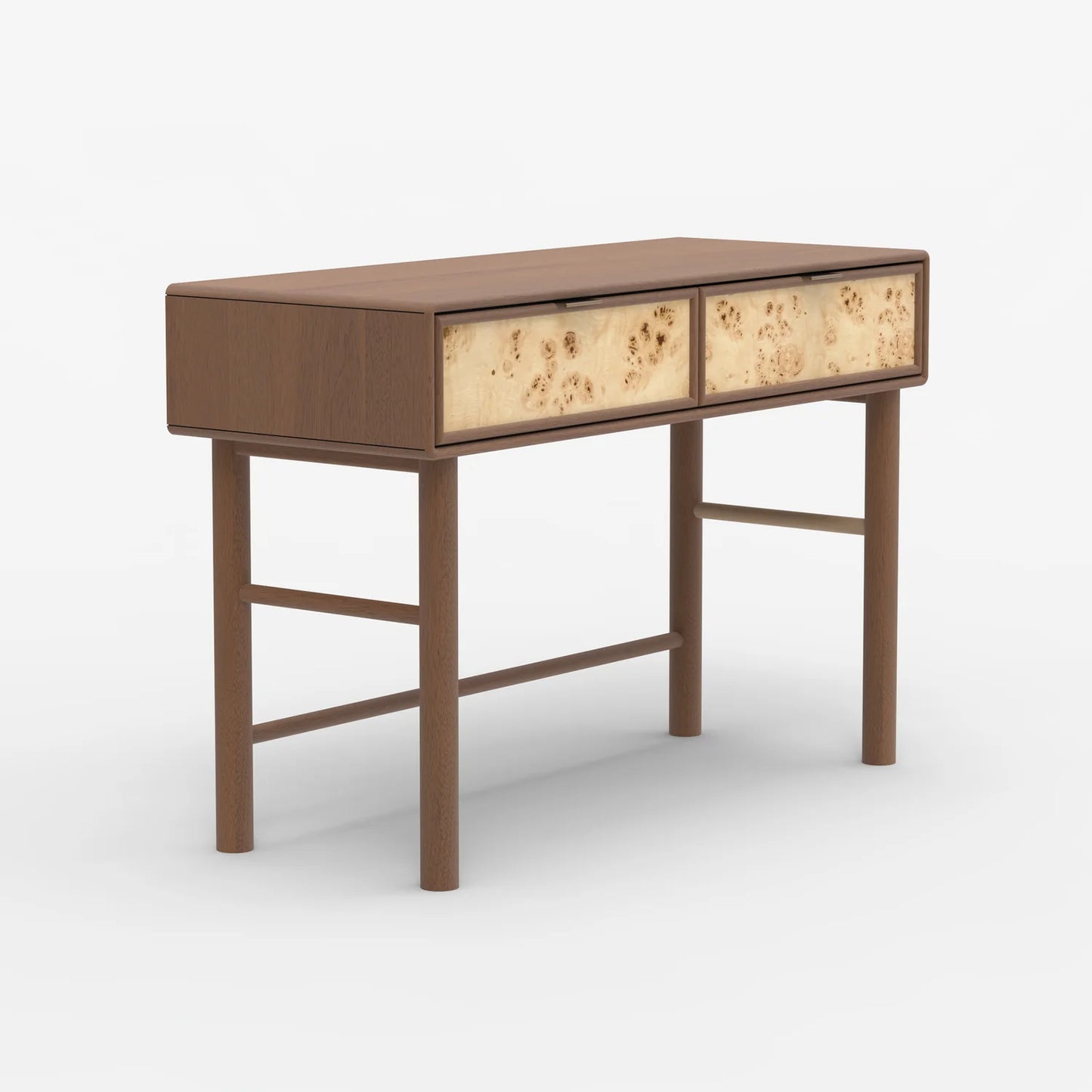 Urban Burl Two Drawer Console Table, Walnut