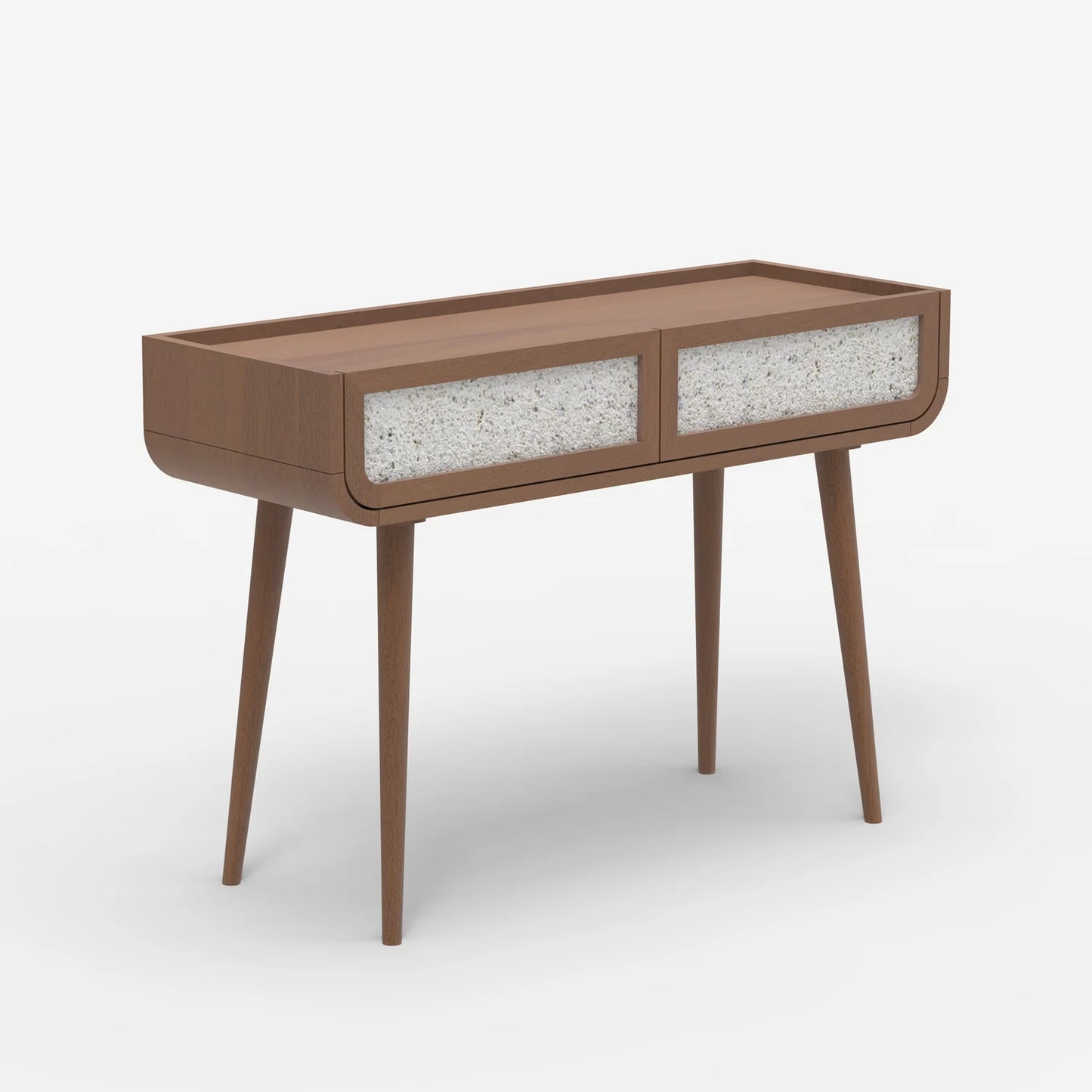 Oxy Two Drawer Console , Walnut